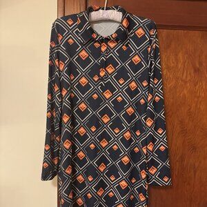 Zara Retro Print Stretch Dress